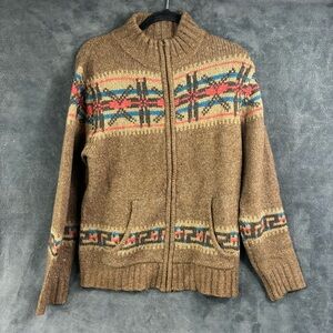 Schott Bros Sweater Full Zip Knit Cardigan-Southwest Pattern